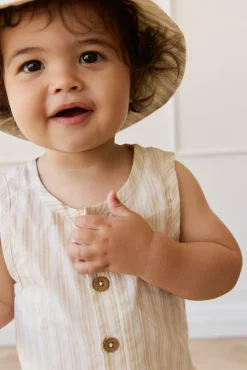 Organic Cotton Milo Jumpsuit - Variegated Stripe Foam