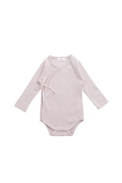 Organic Cotton Modal Marina Long Sleeve Bodysuit - Violet Tint