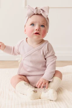 Organic Cotton Modal Marina Long Sleeve Bodysuit - Violet Tint