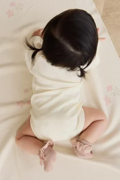 Organic Cotton Modal Marina Long Sleeve Bodysuit - Parchment