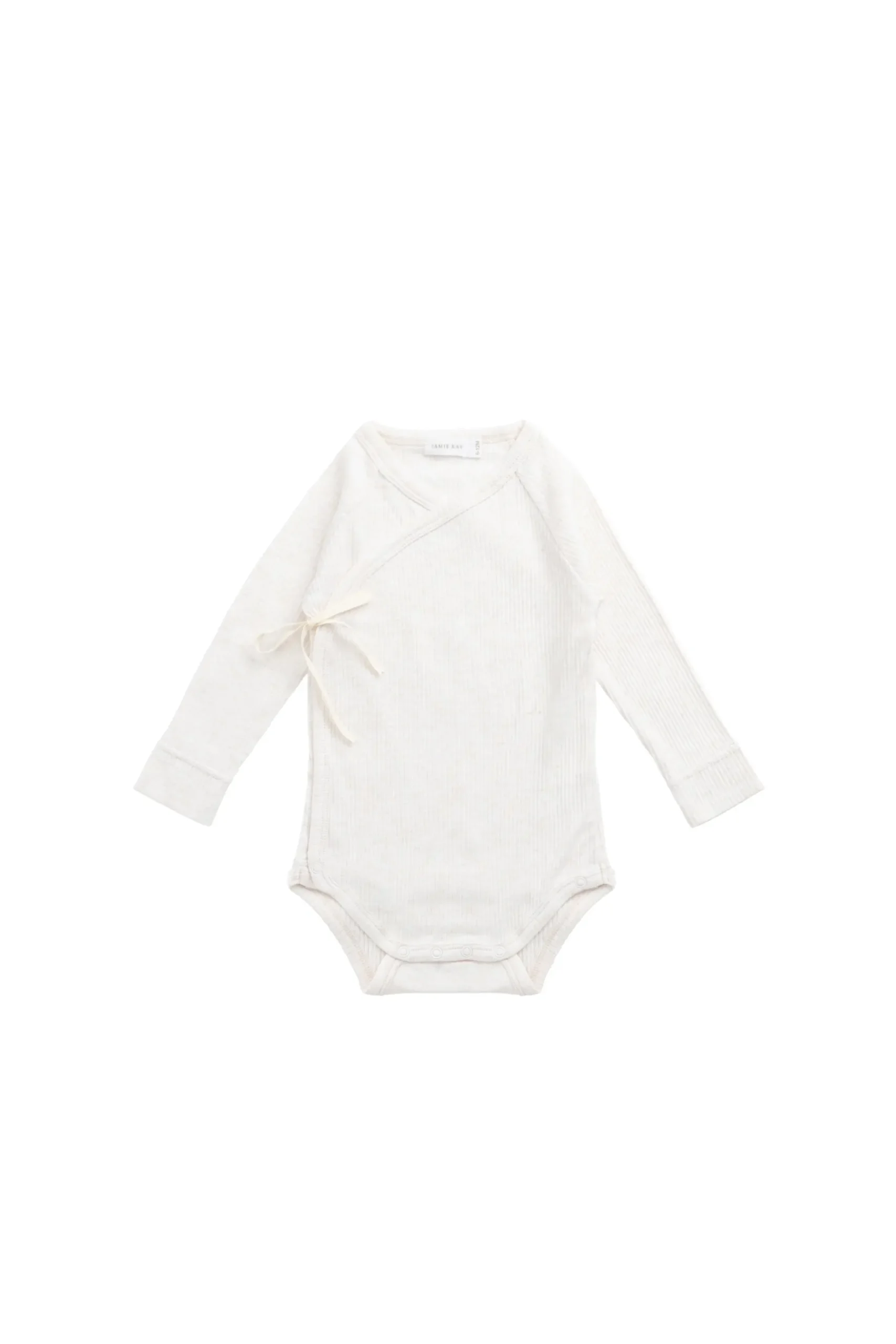 Organic Cotton Modal Marina Long Sleeve Bodysuit - Icing Marle