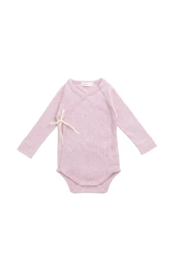 Organic Cotton Modal Marina Long Sleeve Bodysuit - Orchid Marle