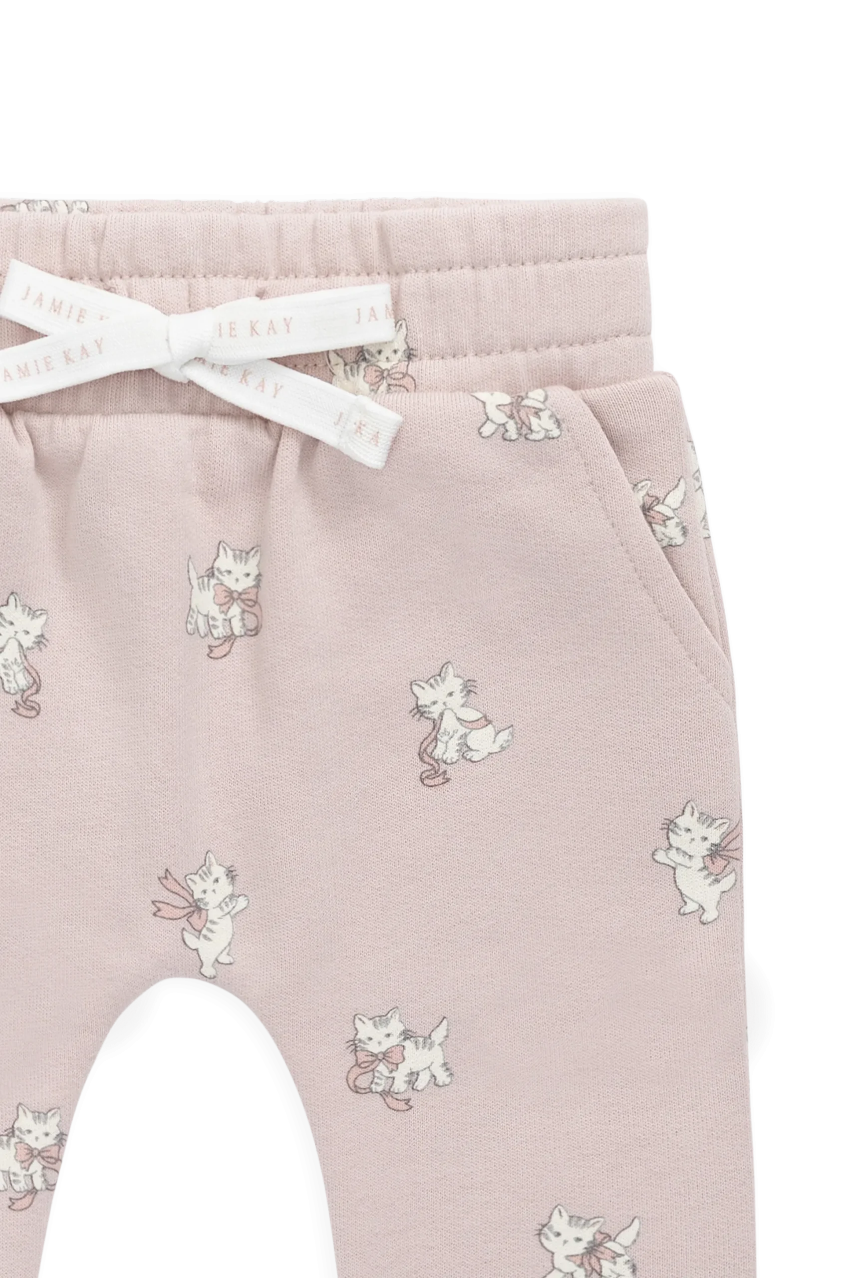 Organic Cotton Morgan Track Pant-Bow Kitties Mauve