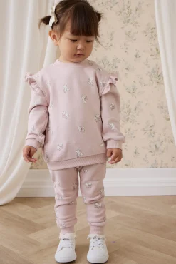 Organic Cotton Morgan Track Pant-Bow Kitties Mauve
