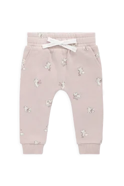 Organic Cotton Morgan Track Pant-Bow Kitties Mauve