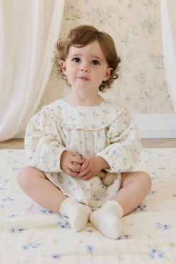 Organic Cotton Muslin Amira Blouse-Molly Blue