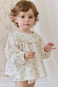 Organic Cotton Muslin Amira Blouse-Molly Blue
