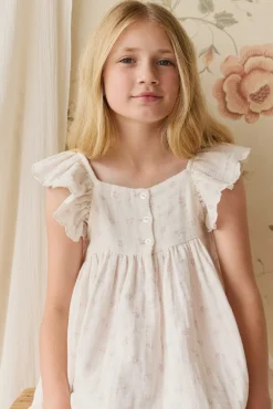 Organic Cotton Muslin Annalise Dress - Pauline Pink