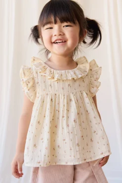 Organic Cotton Muslin Banks Blouse - Dina Antique