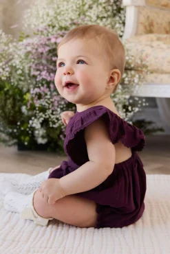 Organic Cotton Muslin Beatrice Playsuit - Fig