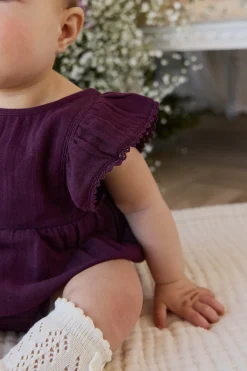 Organic Cotton Muslin Beatrice Playsuit - Fig