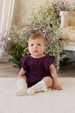 Organic Cotton Muslin Beatrice Playsuit - Fig