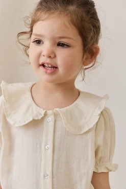 Organic Cotton Muslin Bowie Blouse - Parchment