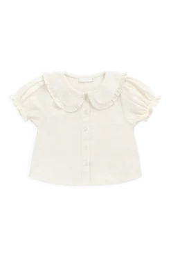 Organic Cotton Muslin Bowie Blouse - Parchment