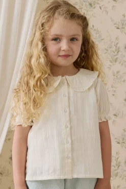 Organic Cotton Muslin Bowie Blouse - Parchment