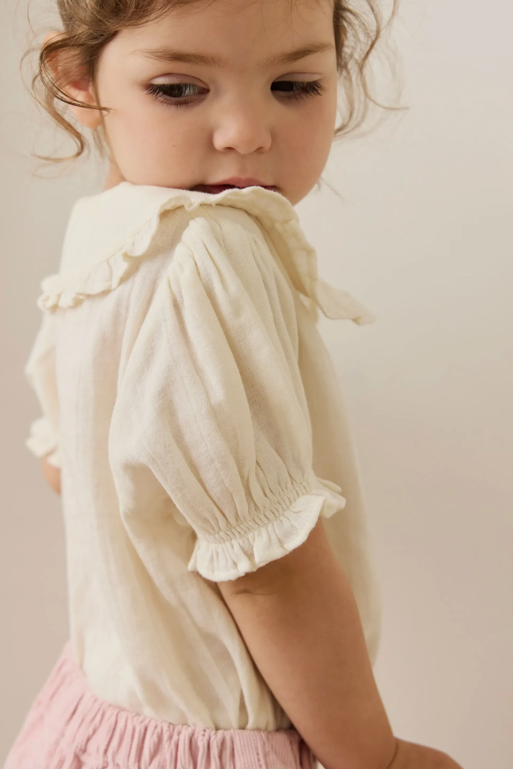 Organic Cotton Muslin Bowie Blouse - Parchment