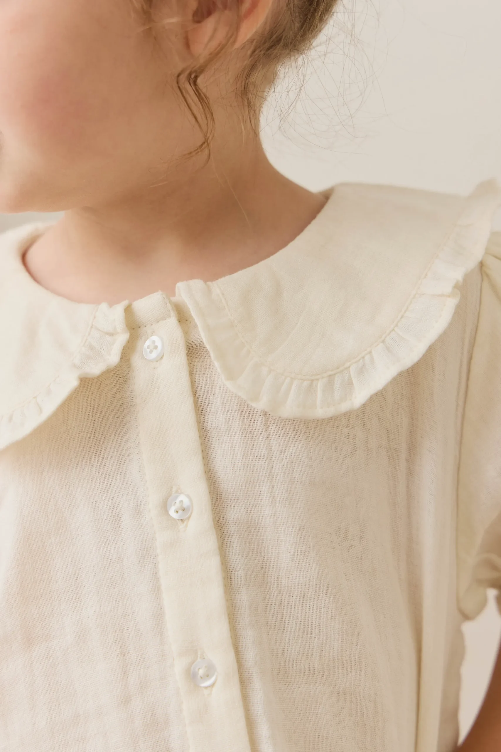 Organic Cotton Muslin Bowie Blouse - Parchment