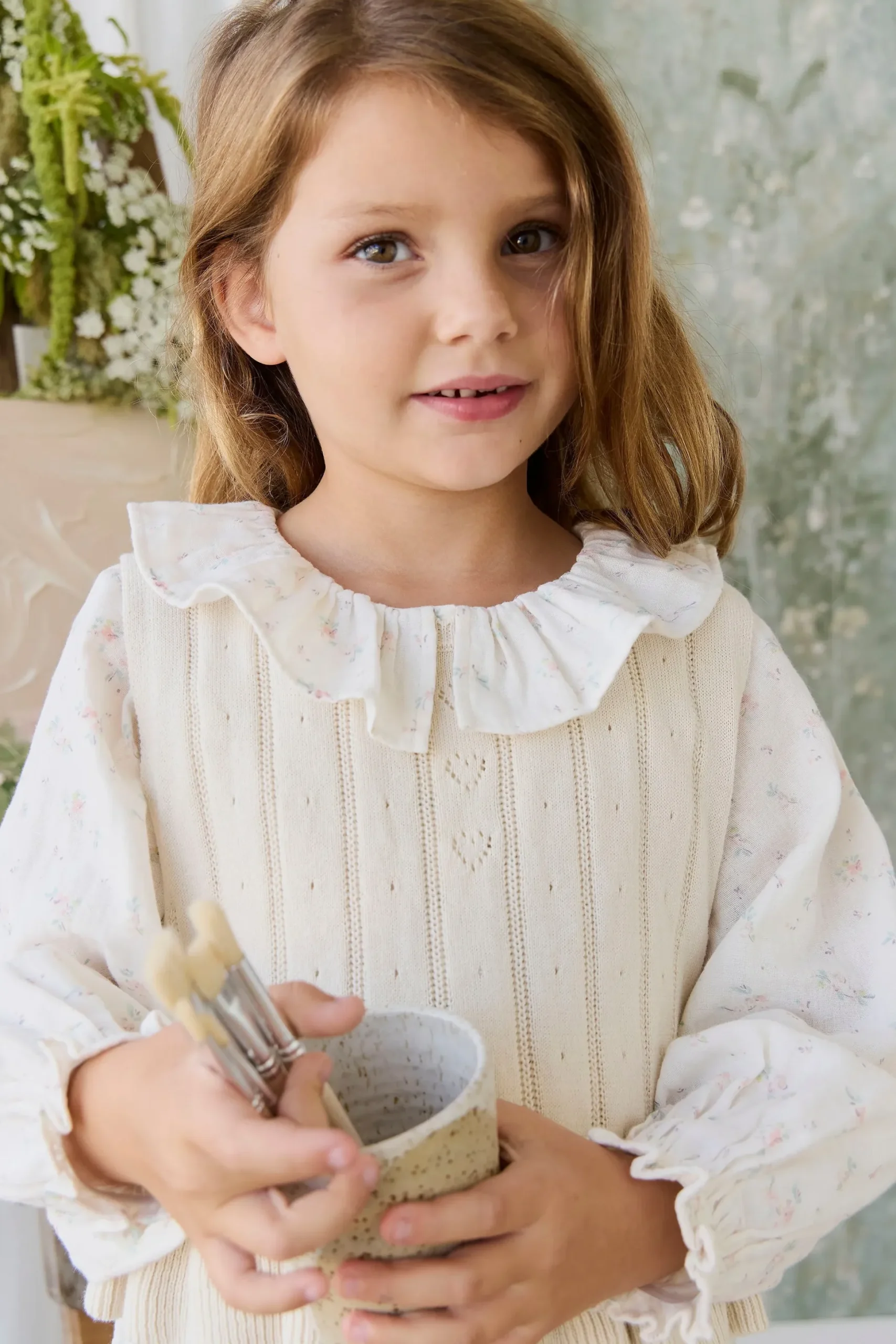Organic Cotton Muslin Christabel Blouse - Solange Snow