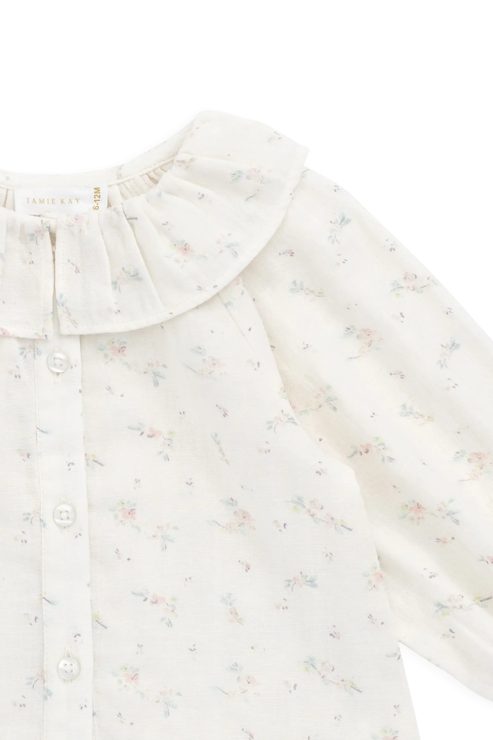 Organic Cotton Muslin Christabel Blouse - Solange Snow