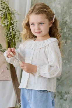 Organic Cotton Muslin Christabel Blouse - Solange Snow