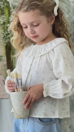Organic Cotton Muslin Christabel Blouse - Solange Snow