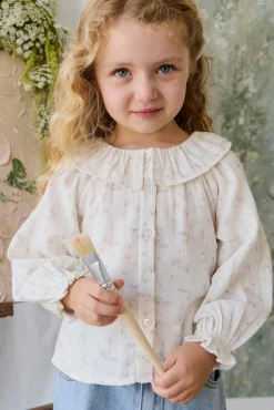Organic Cotton Muslin Christabel Blouse - Solange Snow