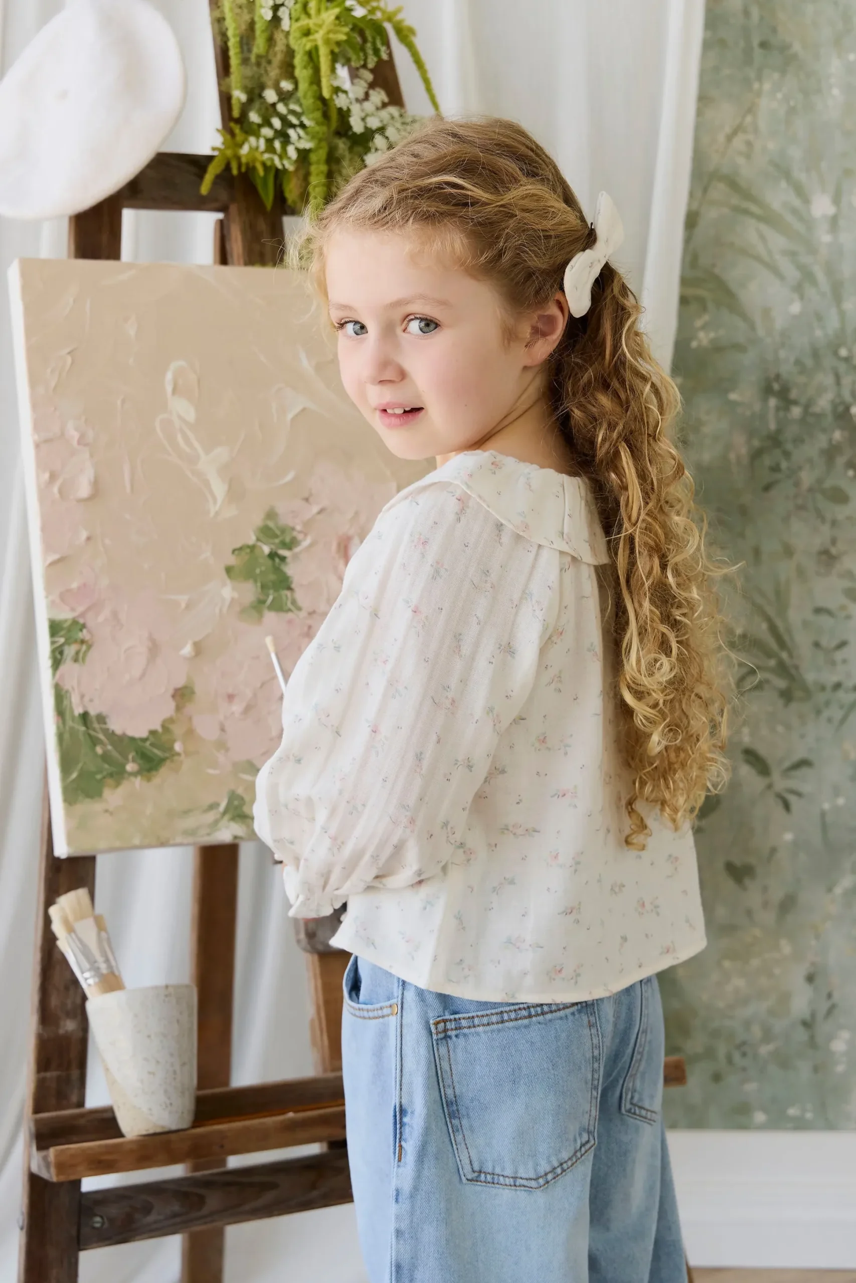 Organic Cotton Muslin Christabel Blouse - Solange Snow