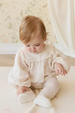 Organic Cotton Muslin Frances Playsuit - Pauline Pink