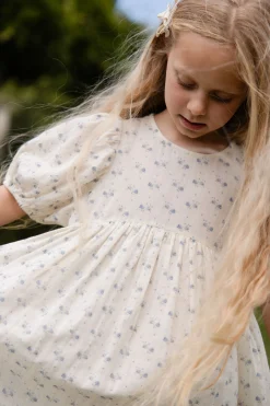 Organic Cotton Muslin Frannie Dress-Molly Blue