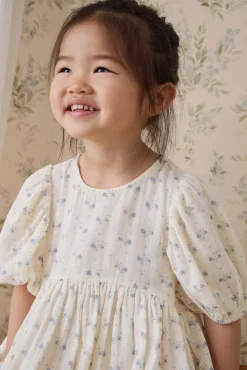 Organic Cotton Muslin Frannie Dress-Molly Blue
