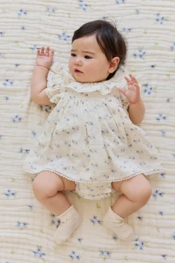 Organic Cotton Muslin Frannie Playsuit-Molly Blue