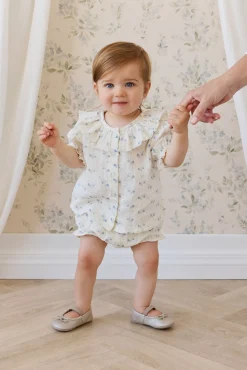 Organic Cotton Muslin Frill Bloomer-Molly Blue