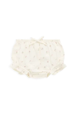 Organic Cotton Muslin Frill Bloomer - Willow Rose