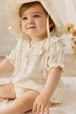 Organic Cotton Muslin Frill Bloomer - Willow Rose