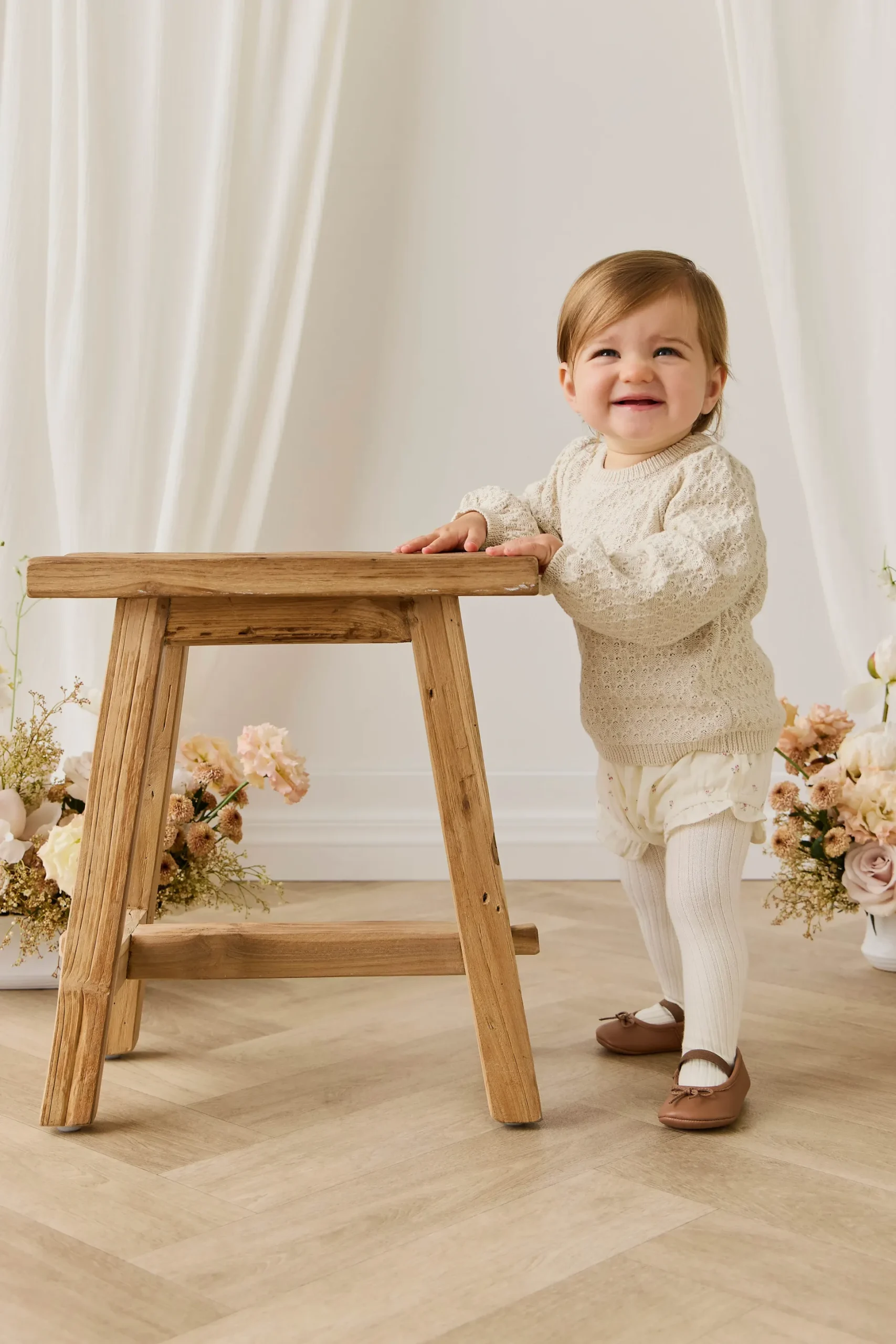 Organic Cotton Muslin Frill Bloomer - Willow Rose