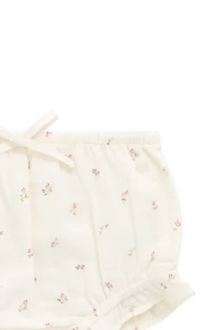 Organic Cotton Muslin Frill Bloomer - Willow Rose