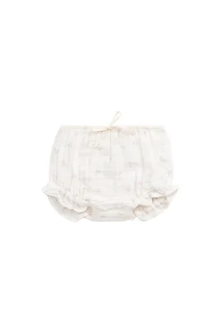 Organic Cotton Muslin Frill Bloomer - Pauline Pink