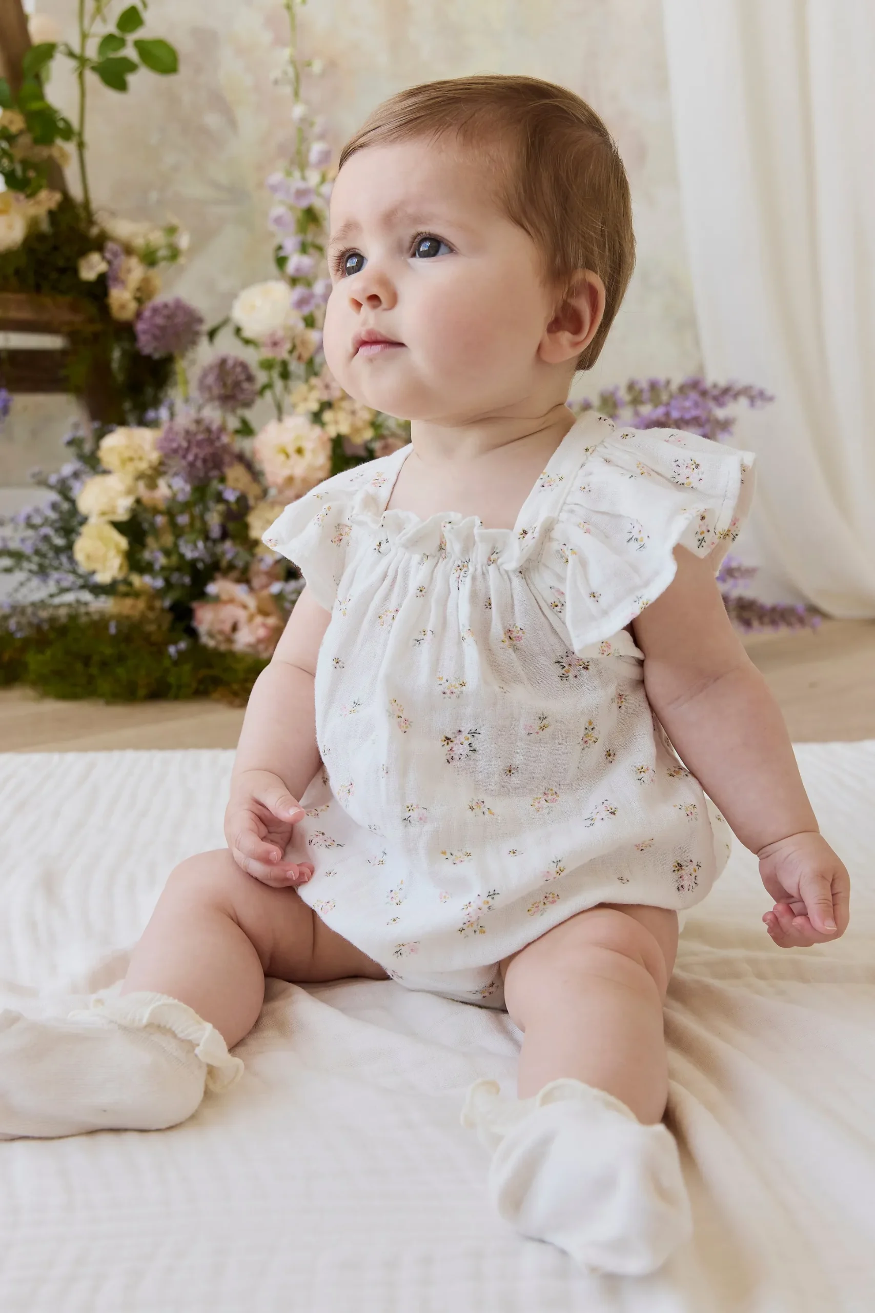 Organic Cotton Muslin Harriet Playsuit - Ayla Whisper