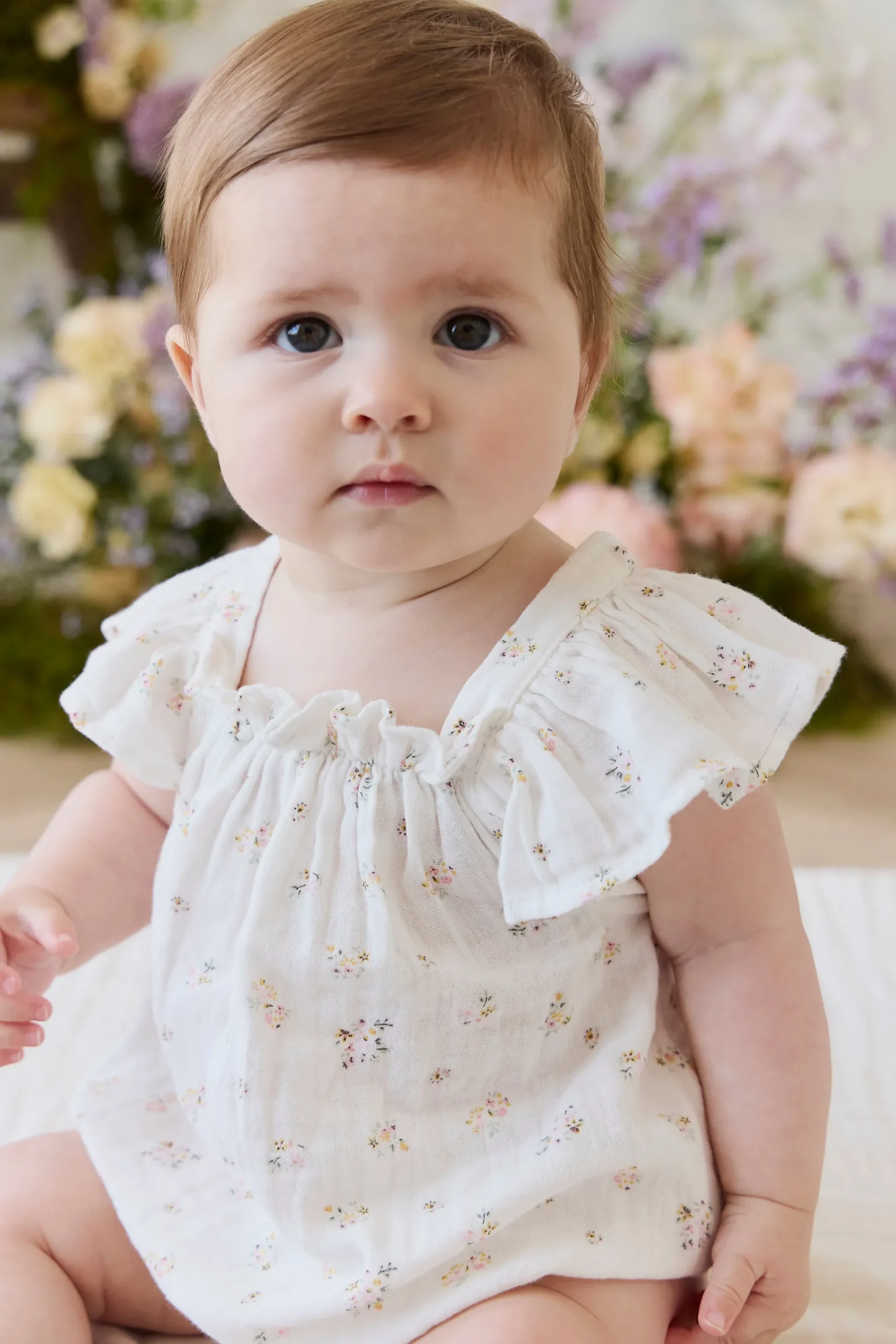 Organic Cotton Muslin Harriet Playsuit - Ayla Whisper