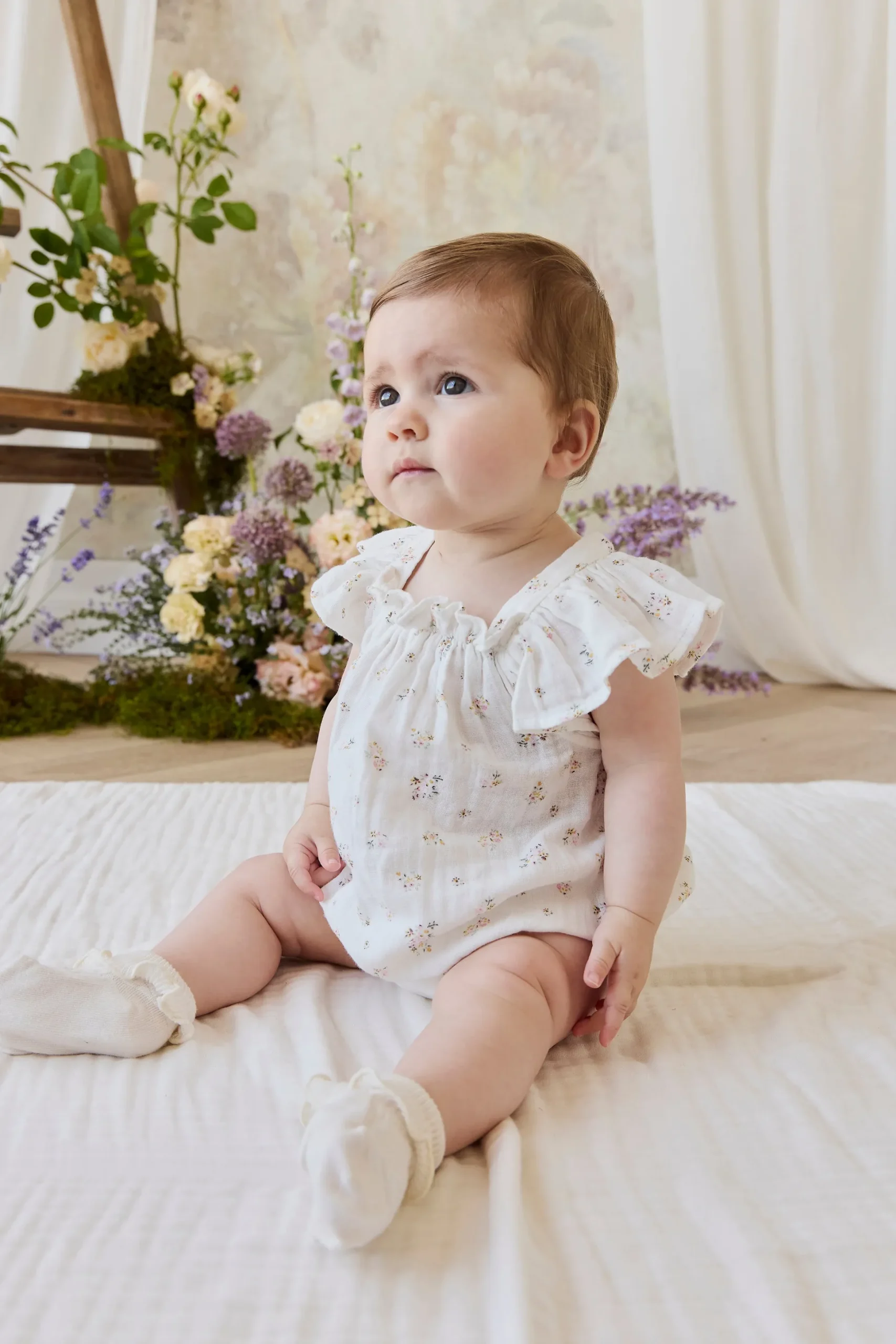 Organic Cotton Muslin Harriet Playsuit - Ayla Whisper