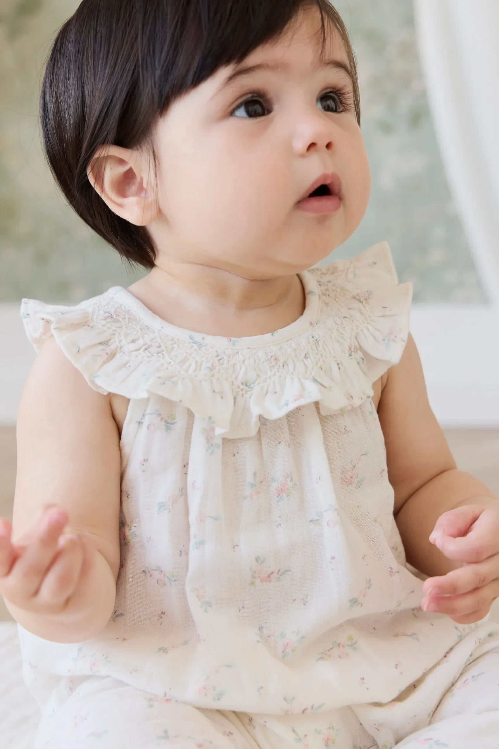 Organic Cotton Muslin Kodi Playsuit - Solange Snow