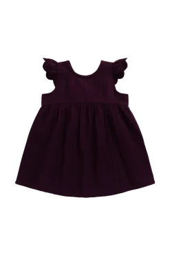 Organic Cotton Muslin Lace Dress - Fig