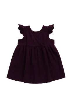 Organic Cotton Muslin Lace Dress - Fig
