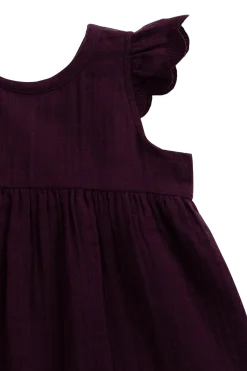 Organic Cotton Muslin Lace Dress - Fig