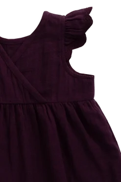 Organic Cotton Muslin Lace Dress - Fig