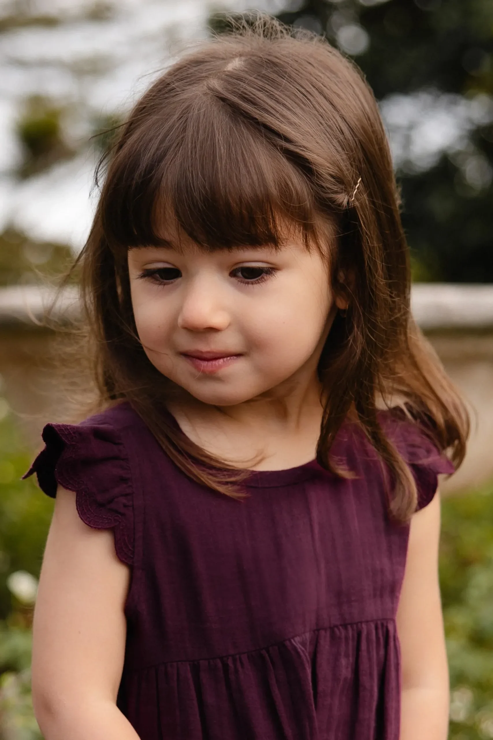 Organic Cotton Muslin Lace Dress - Fig