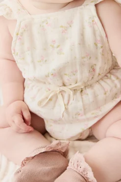 Organic Cotton Muslin Luciana Playsuit - Emelia Pink