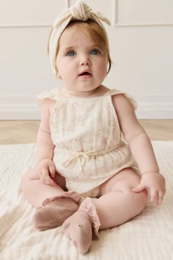 Organic Cotton Muslin Luciana Playsuit - Emelia Pink