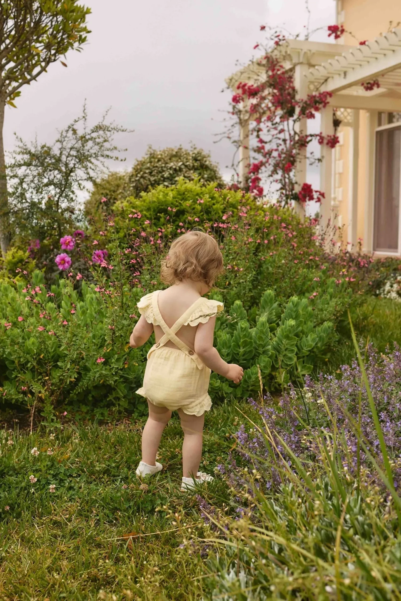 Organic Cotton Muslin Luciana Playsuit - Sunshine