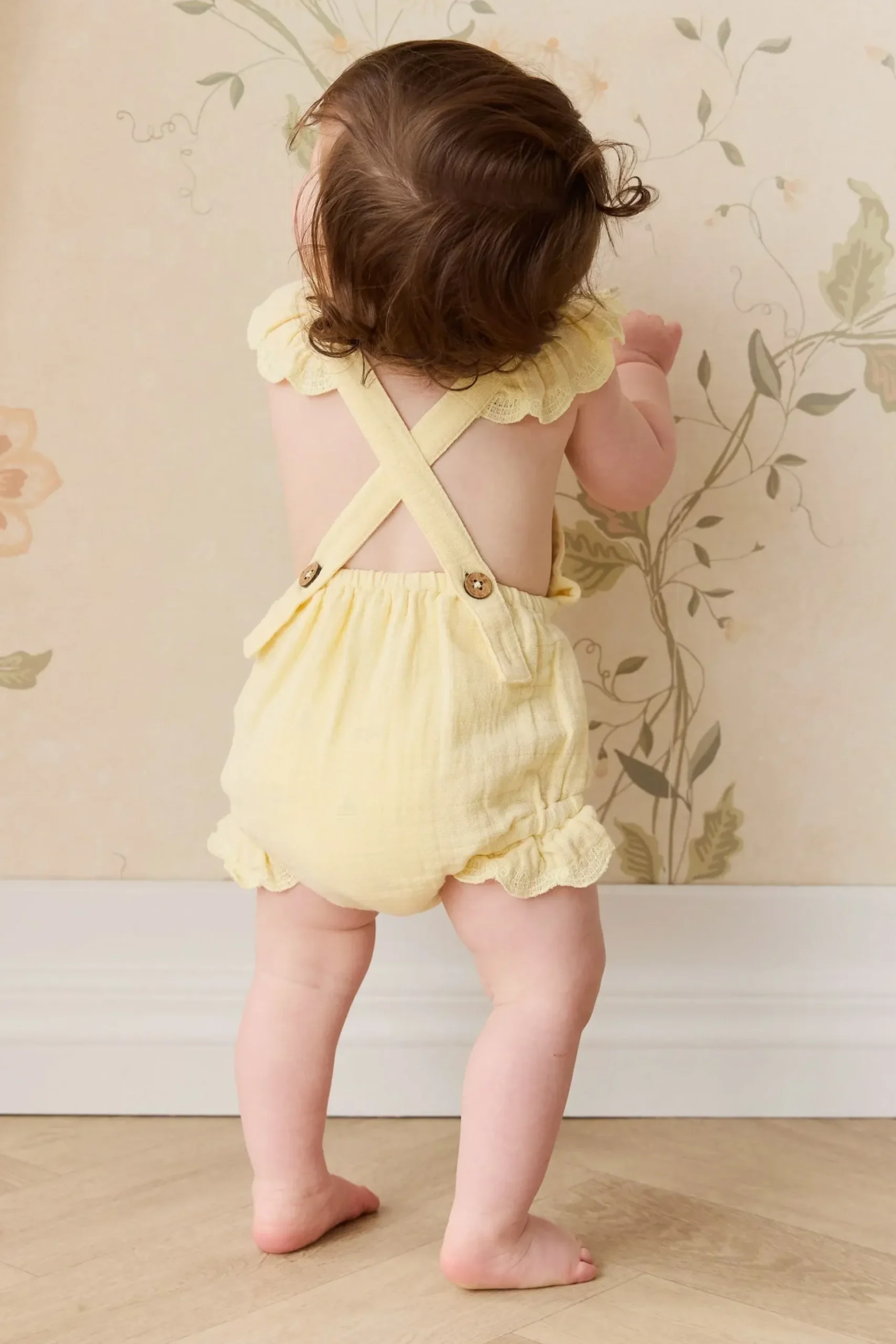 Organic Cotton Muslin Luciana Playsuit - Sunshine